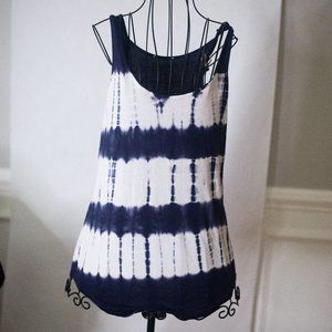 Unbranded, Size Large, Tie Dye Summer Tank, Deep Blue and White